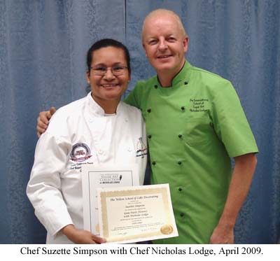 Chef Suzette Simpson with Chef Nicholas Lodge, April 2009.